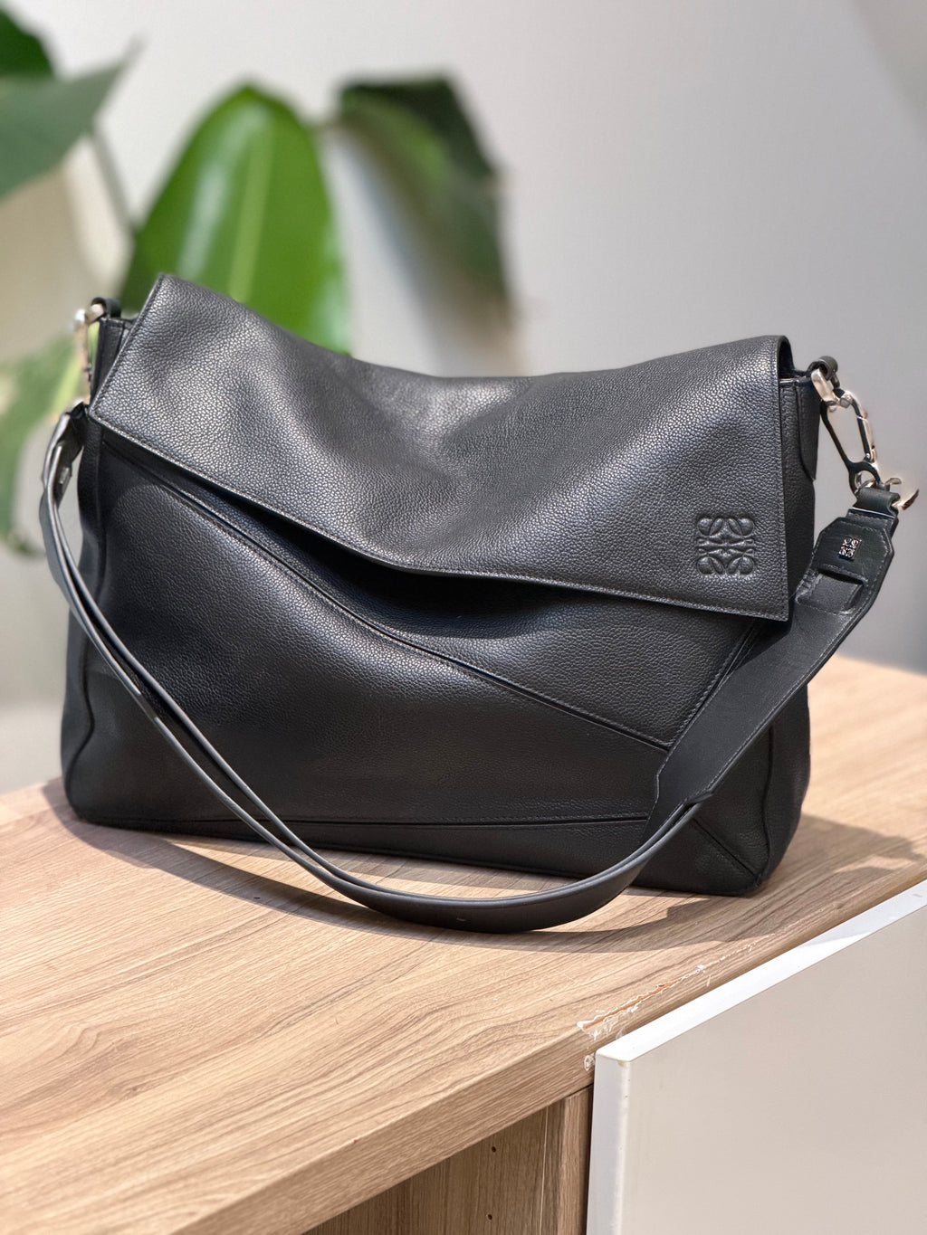 Loewe black leather shoulder bag