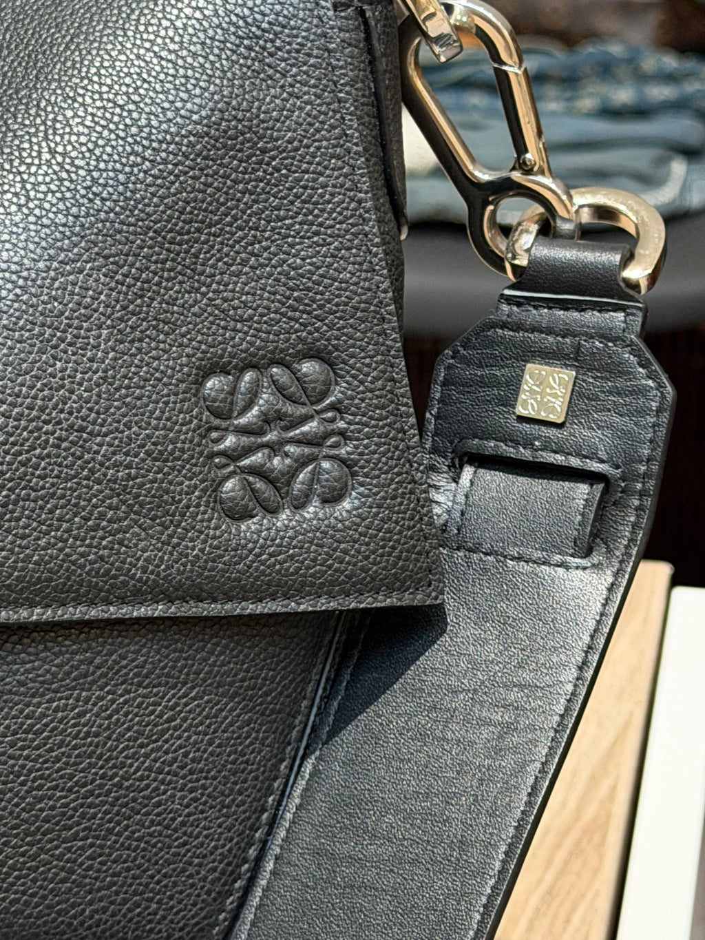 Loewe black leather shoulder bag