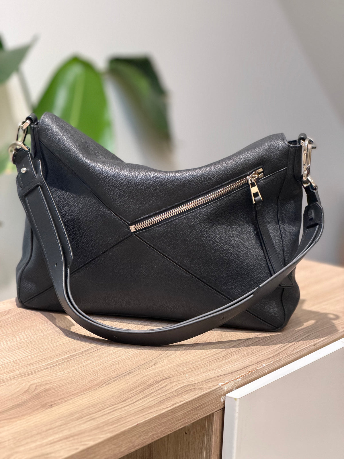Loewe black leather shoulder bag