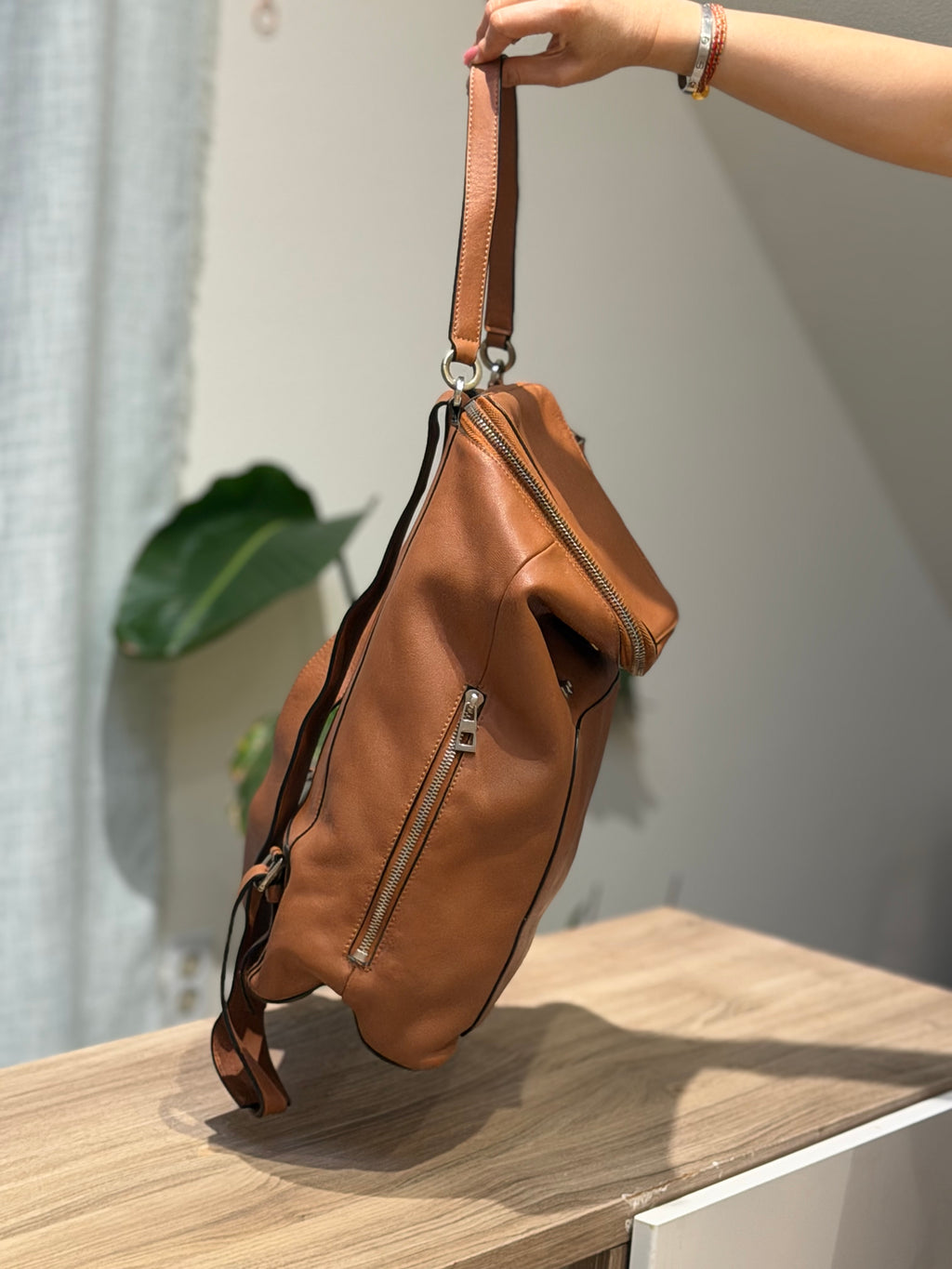 Celine brown leather backpack