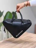 Balenciaga Black Leather Triangle Bag