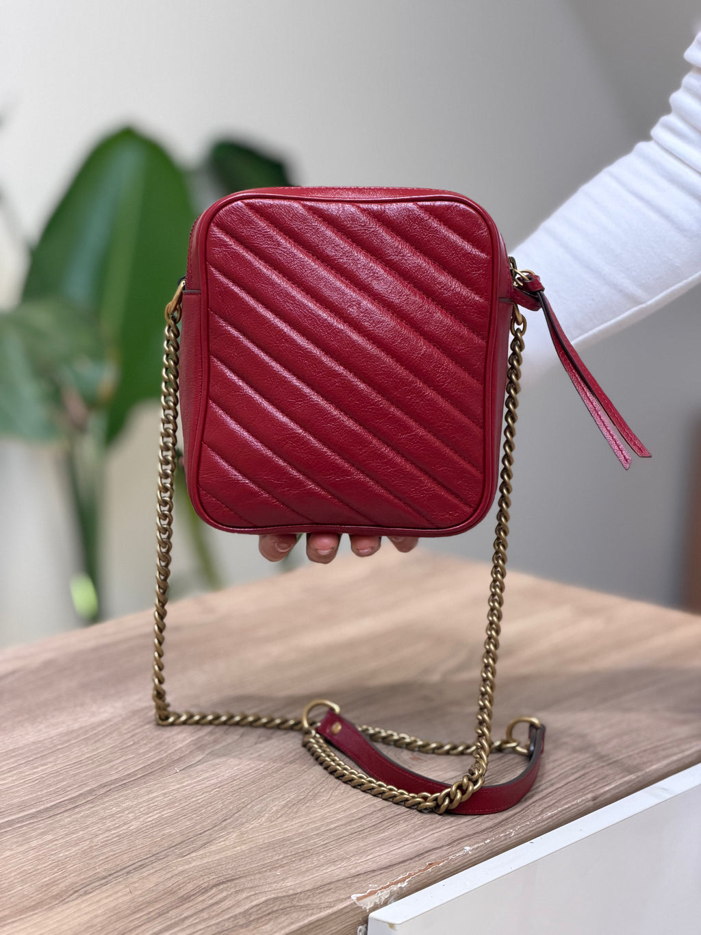 Gucci GG Marmont Red Matelassé Mini Shoulder Bag