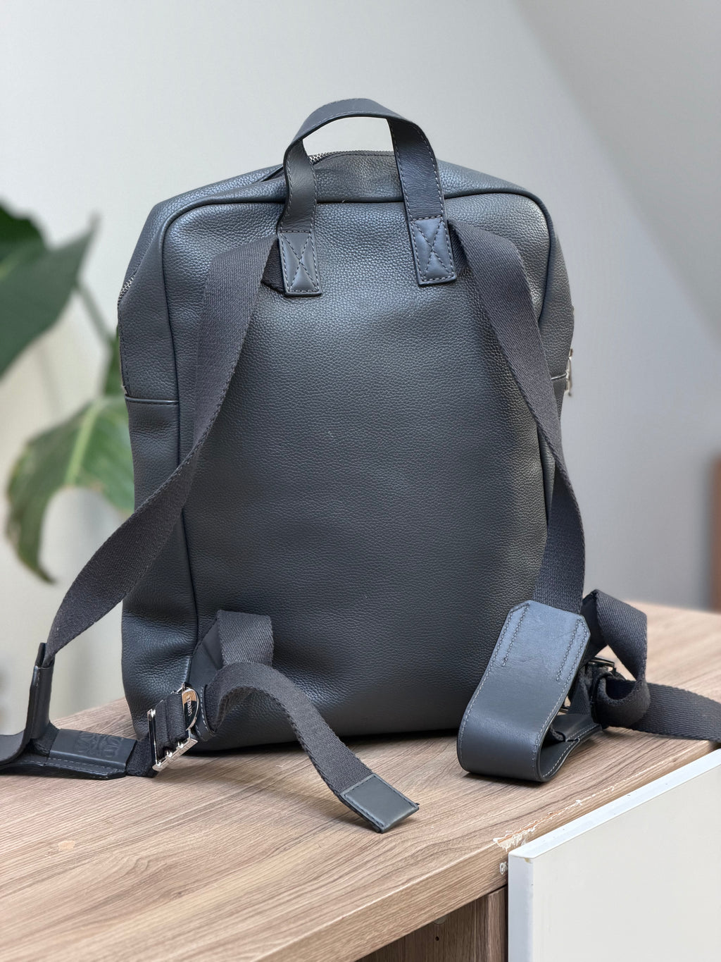 Loewe Black Leather Backpack