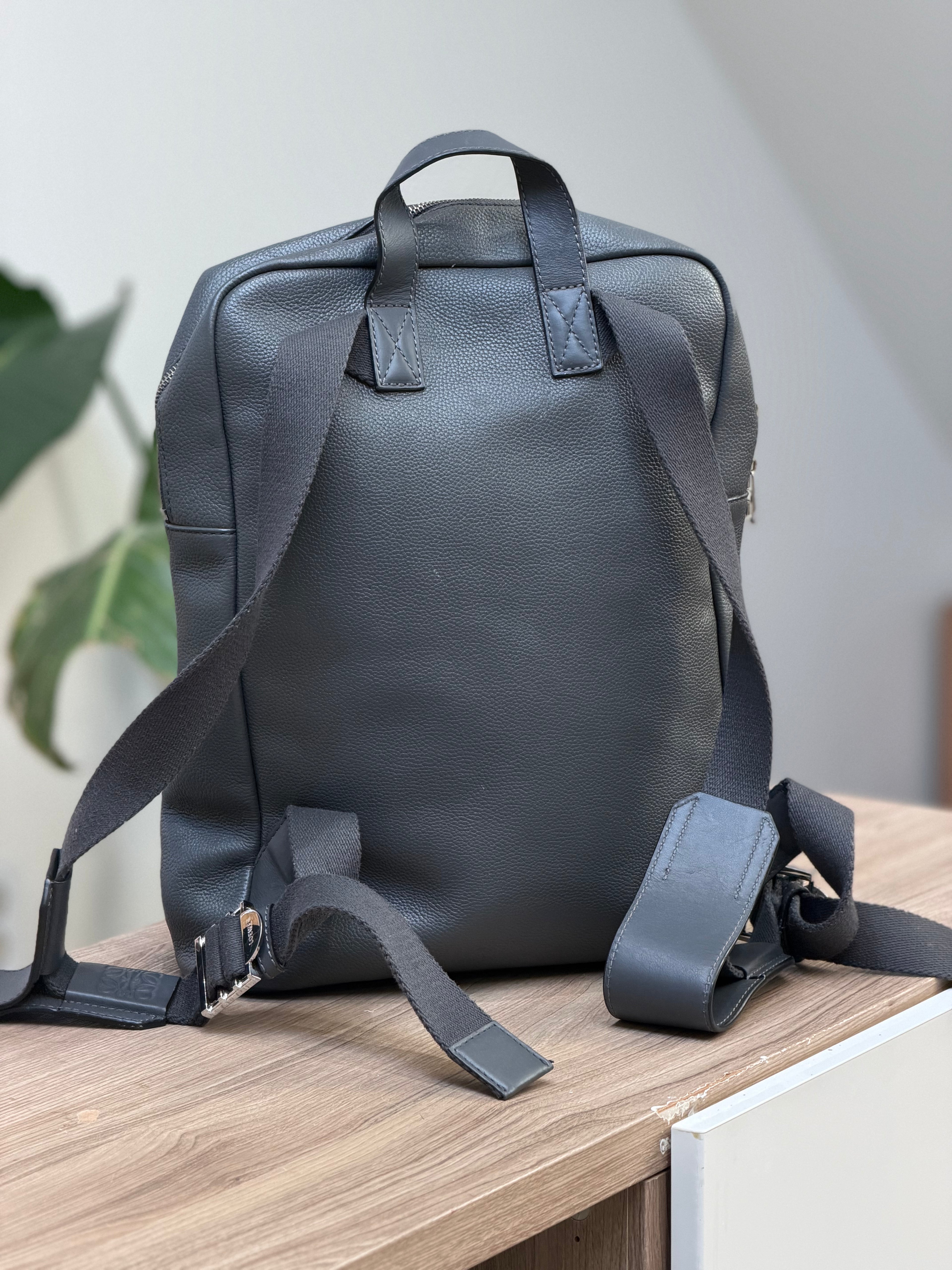 Loewe Black Leather Backpack