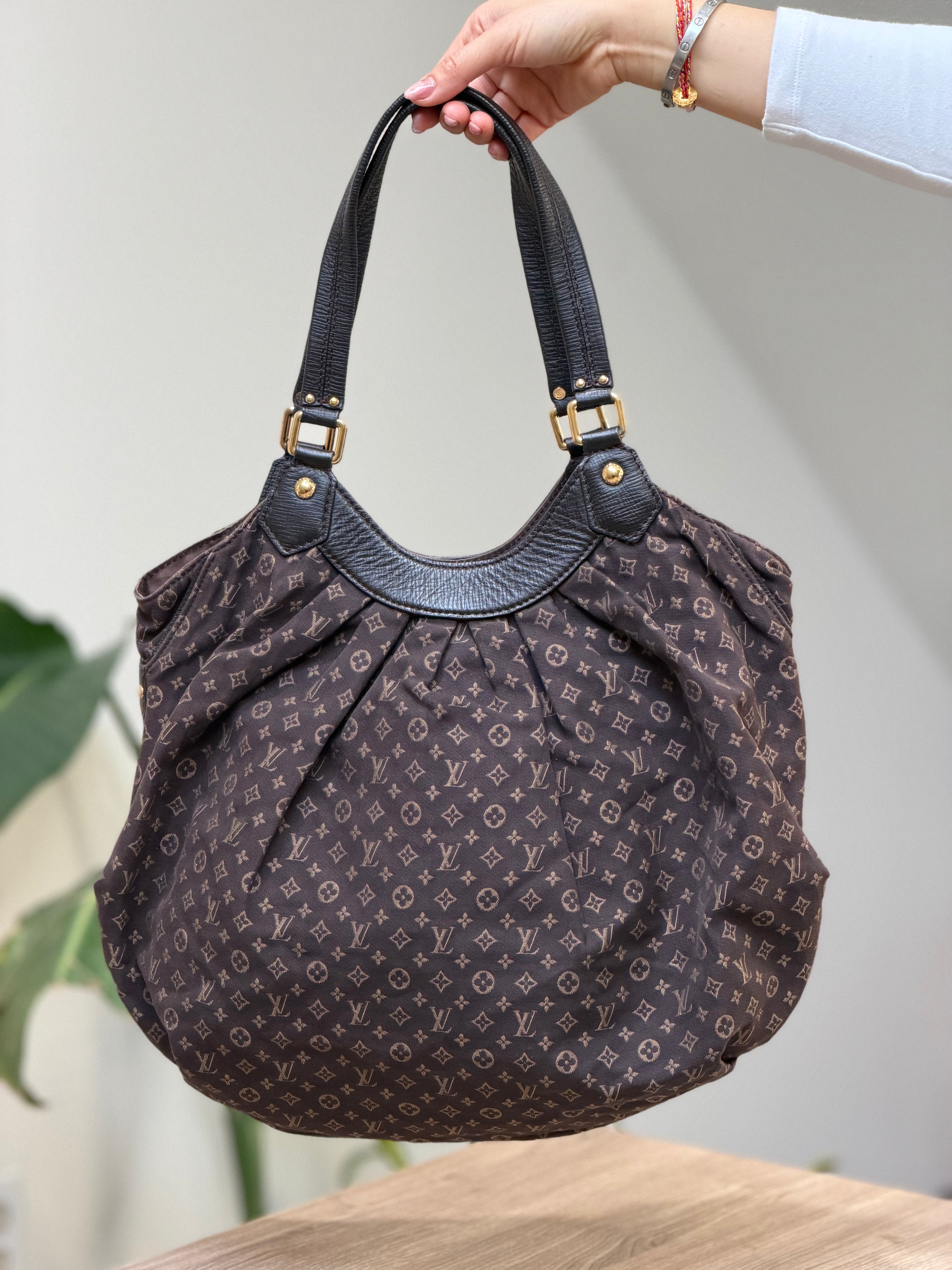Louis Vuitton Mini Lin Monogram Pleated Hobo Shoulder Bag