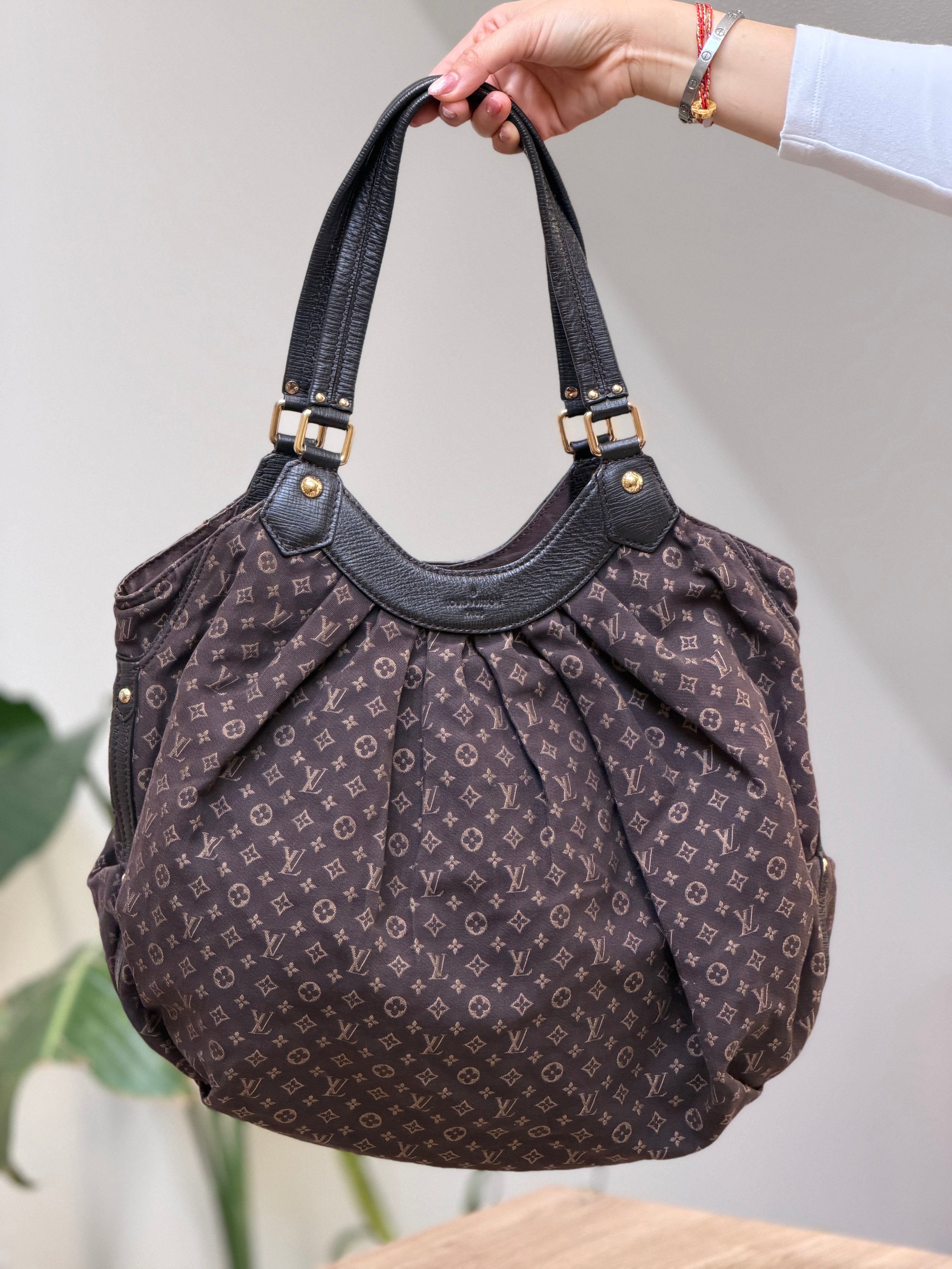 Louis Vuitton Mini Lin Monogram Pleated Hobo Shoulder Bag