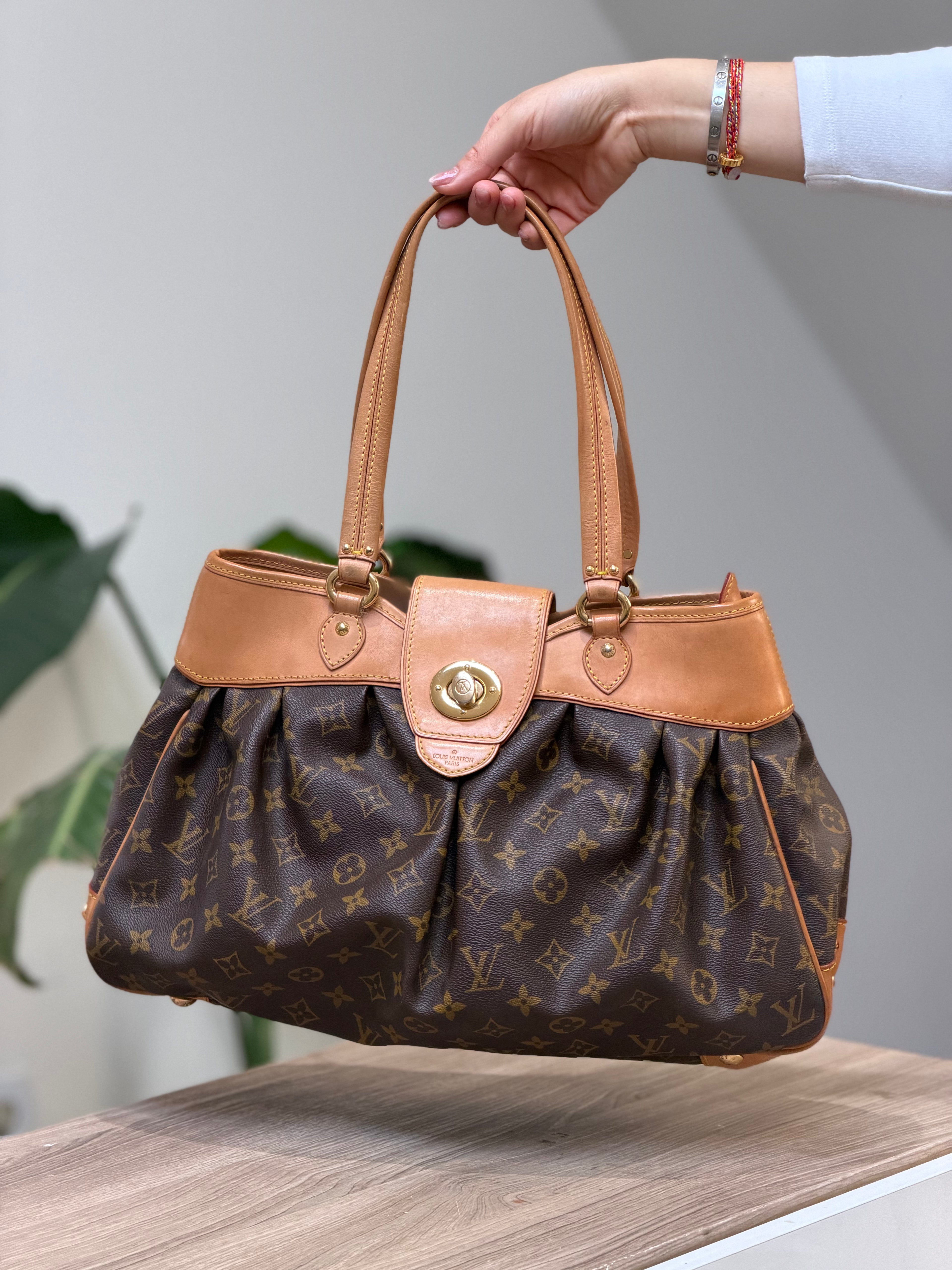 Louis Vuitton Monogram Canvas Pleated Shoulder Bag