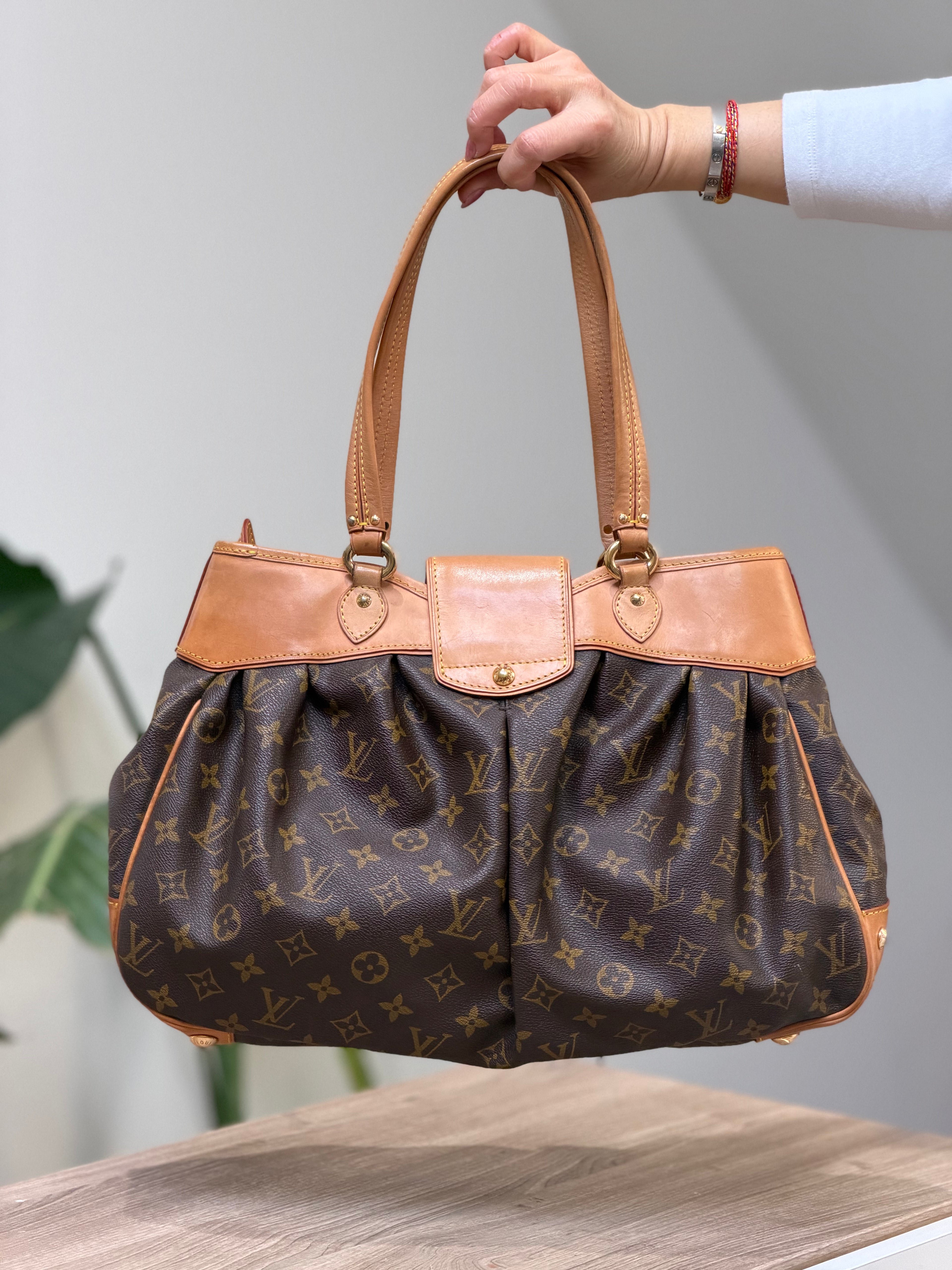 Louis Vuitton Monogram Canvas Pleated Shoulder Bag