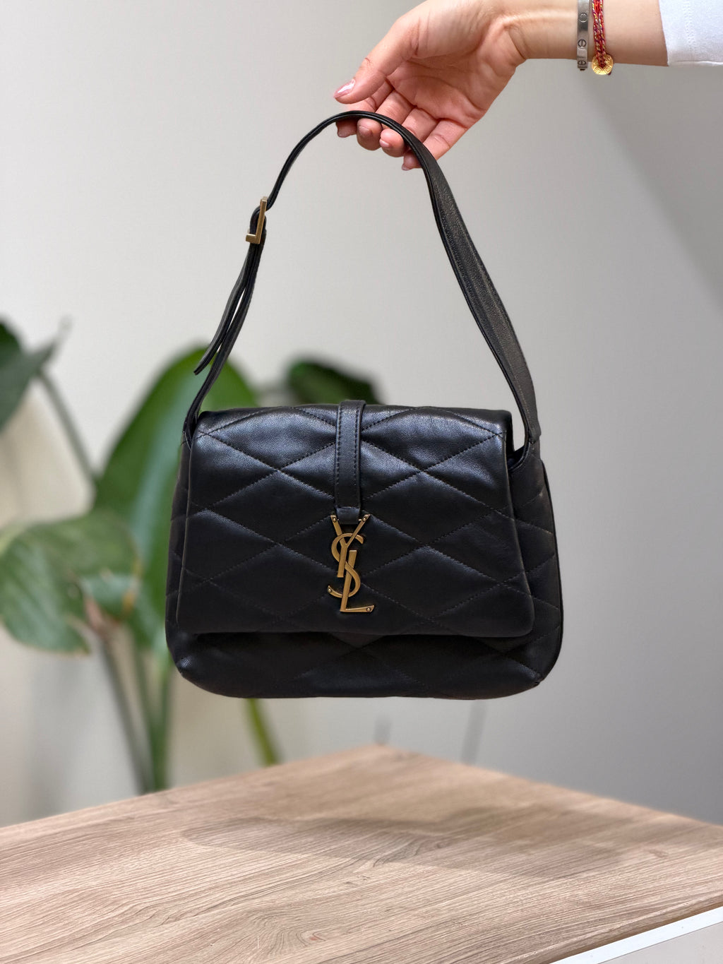 Saint Laurent Black Quilted Leather Shoulder Bag