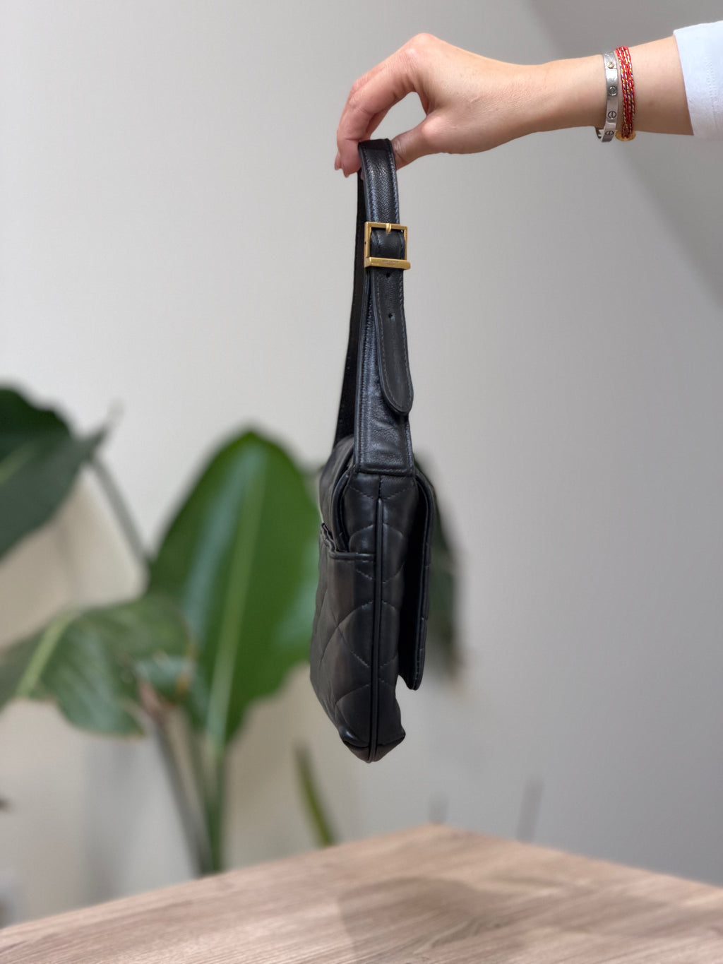 Saint Laurent Black Quilted Leather Shoulder Bag