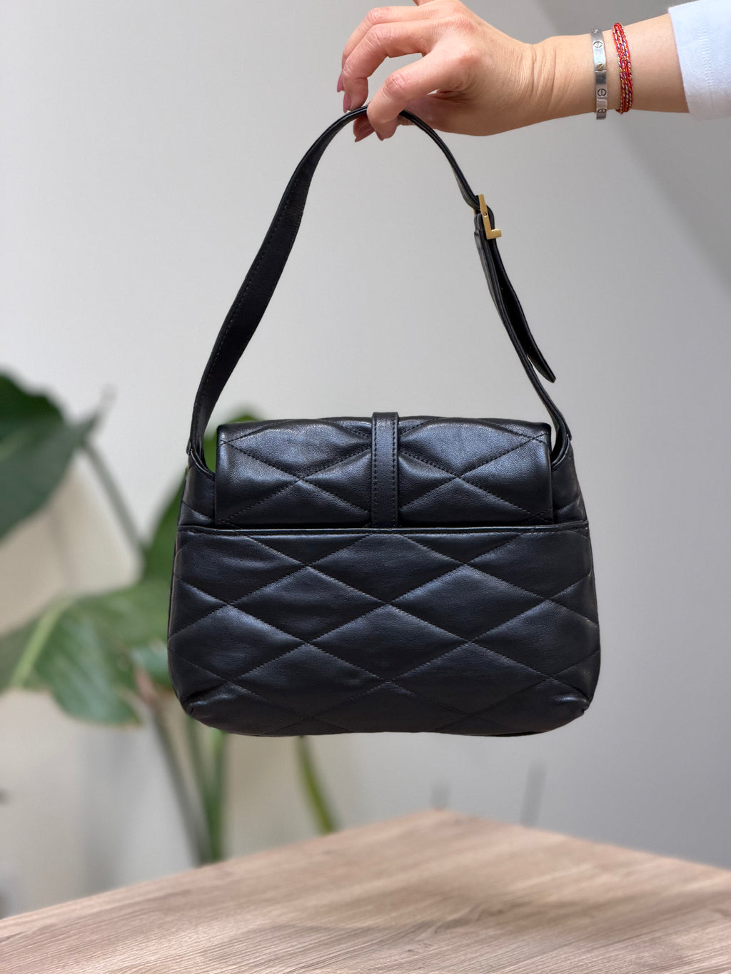Saint Laurent Black Quilted Leather Shoulder Bag