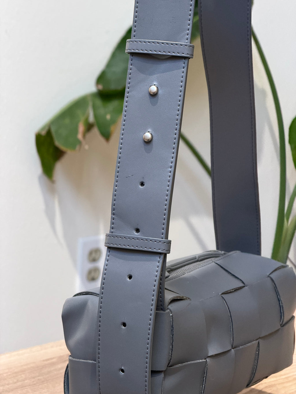Bottega Veneta Gray Intrecciato Shoulder Bag