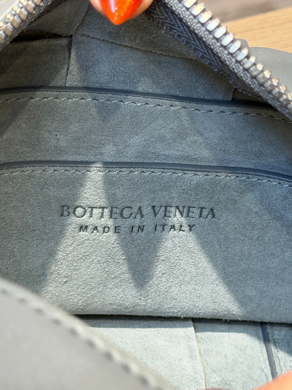 Bottega Veneta Gray Intrecciato Shoulder Bag