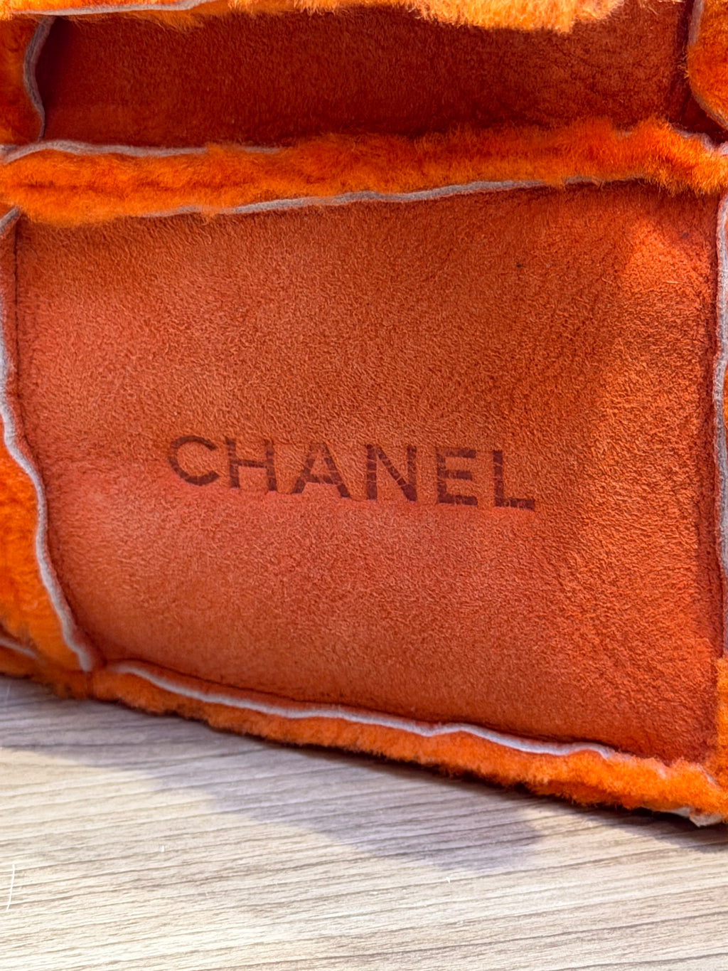 Chanel Orange Suede Patchwork Shoulder Bag