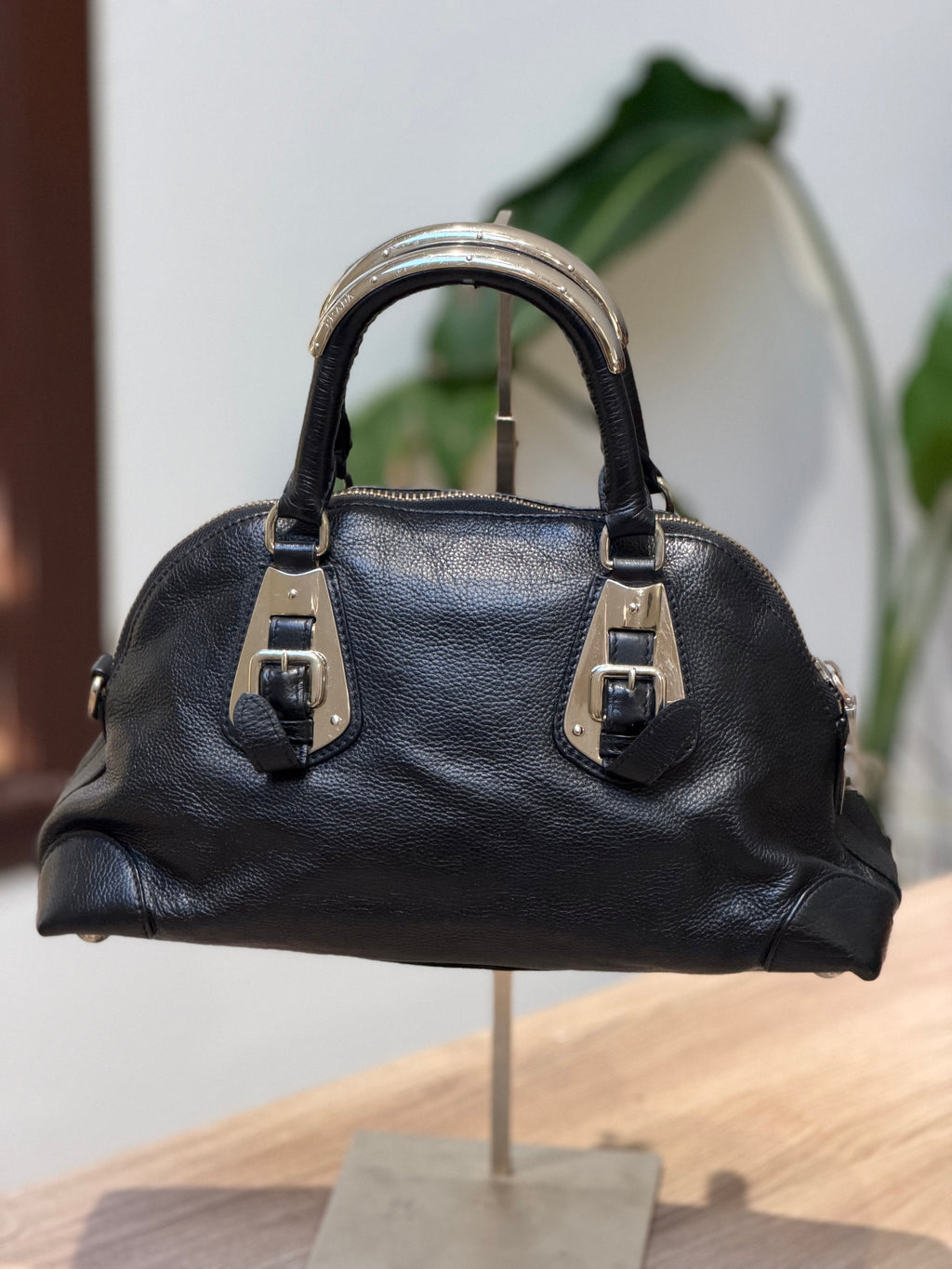 Prada Black Leather Top Handle Bag