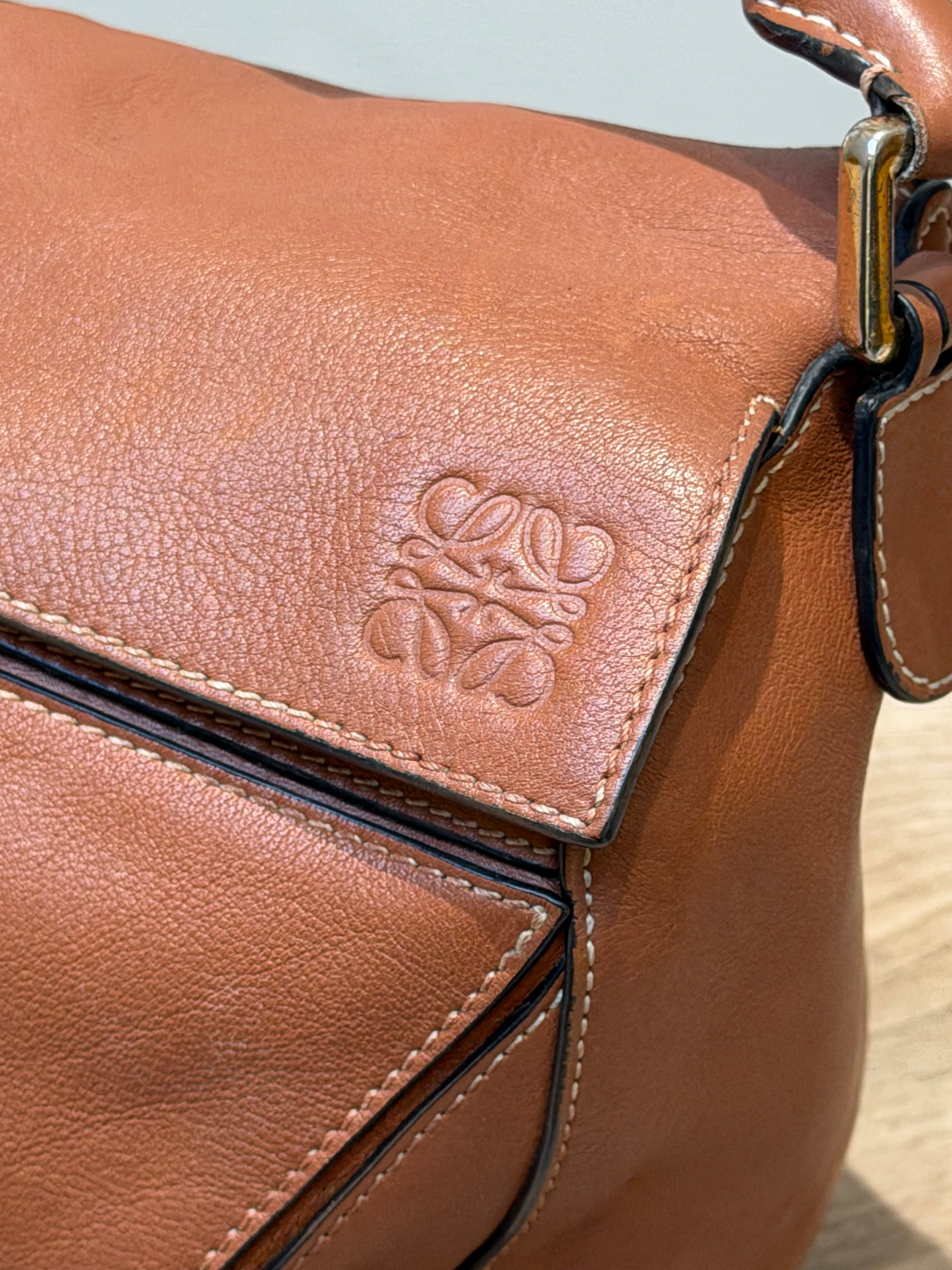Loewe Brown Leather Puzzle Shoulder Bag