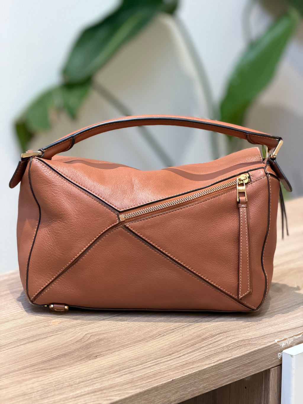 Loewe Brown Leather Puzzle Shoulder Bag