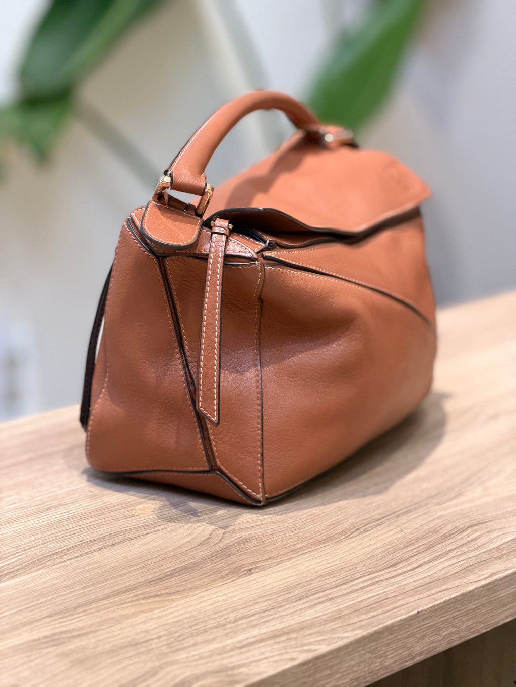 Loewe Brown Leather Puzzle Shoulder Bag